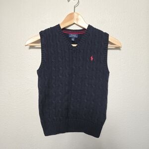Polo Ralph Lauren Cable Knit Sweater Vest Blue boys size 6